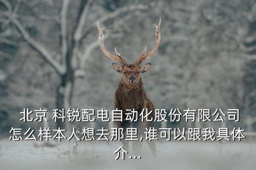  北京 科銳配電自動化股份有限公司怎么樣本人想去那里,誰可以跟我具體介...