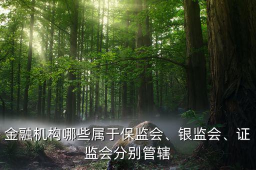 金融機構哪些屬于保監(jiān)會、銀監(jiān)會、證監(jiān)會分別管轄