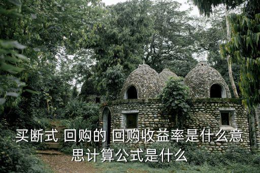 買斷式 回購的 回購收益率是什么意思計(jì)算公式是什么
