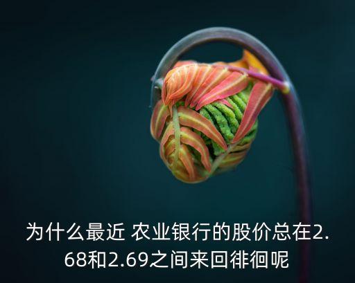 為什么最近 農(nóng)業(yè)銀行的股價(jià)總在2.68和2.69之間來(lái)回徘徊呢