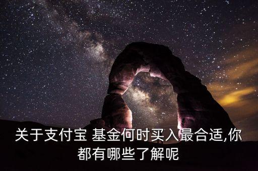 關(guān)于支付寶 基金何時(shí)買入最合適,你都有哪些了解呢