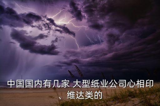 中國國內(nèi)有幾家 大型紙業(yè)公司心相印、維達(dá)類的