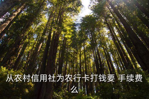 從農(nóng)村信用社為農(nóng)行卡打錢(qián)要 手續(xù)費(fèi)么