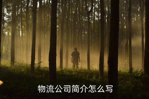  物流公司簡(jiǎn)介怎么寫