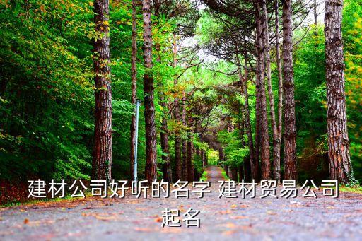  建材公司好聽的名字 建材貿易公司起名