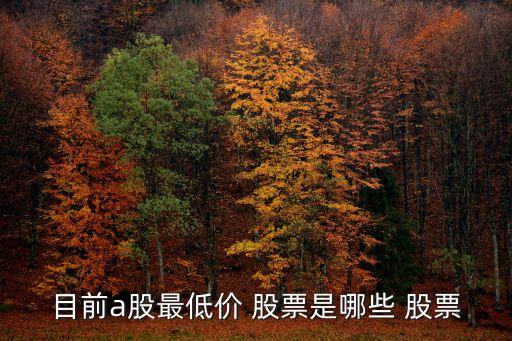 目前a股最低價(jià) 股票是哪些 股票