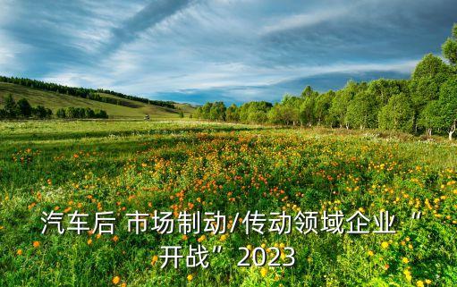  汽車后 市場制動/傳動領域企業(yè)“開戰(zhàn)”2023