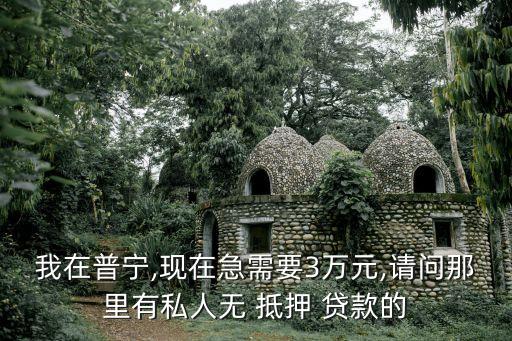我在普寧,現(xiàn)在急需要3萬元,請(qǐng)問那里有私人無 抵押 貸款的
