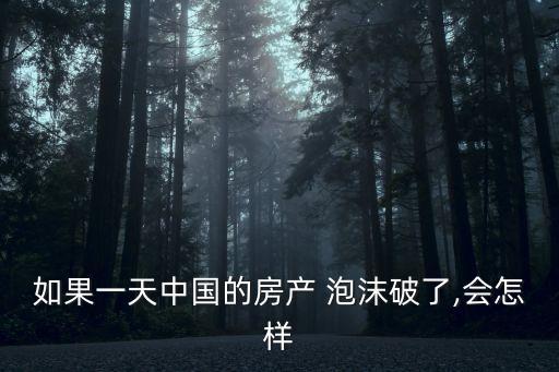 如果一天中國的房產(chǎn) 泡沫破了,會(huì)怎樣