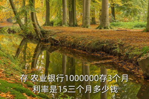 農業(yè)銀行3個月定期利率,現在農業(yè)銀行一年定期利率是多少