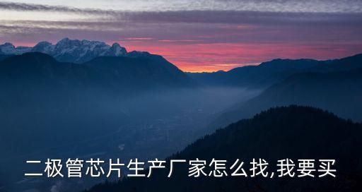 二極管芯片生產(chǎn)廠家怎么找,我要買