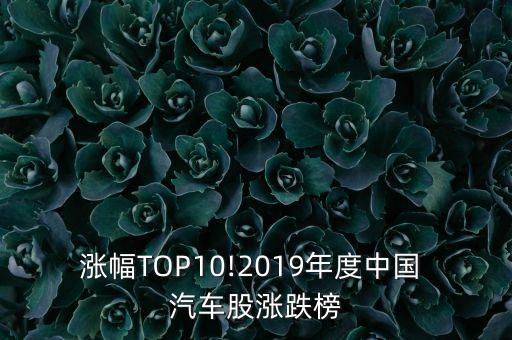 漲幅TOP10!2019年度中國(guó) 汽車(chē)股漲跌榜