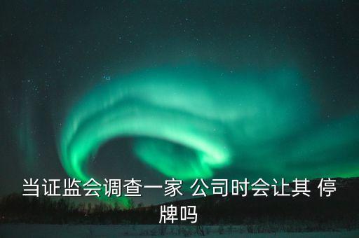 當(dāng)證監(jiān)會調(diào)查一家 公司時會讓其 停牌嗎