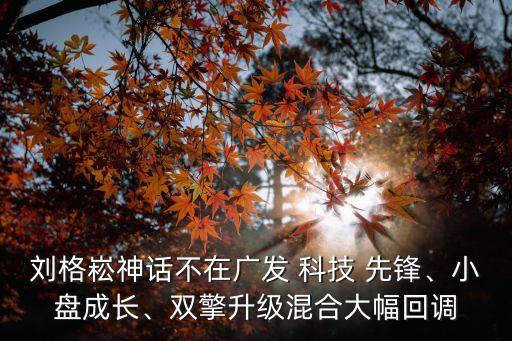 劉格崧神話不在廣發(fā) 科技 先鋒、小盤成長(zhǎng)、雙擎升級(jí)混合大幅回調(diào)