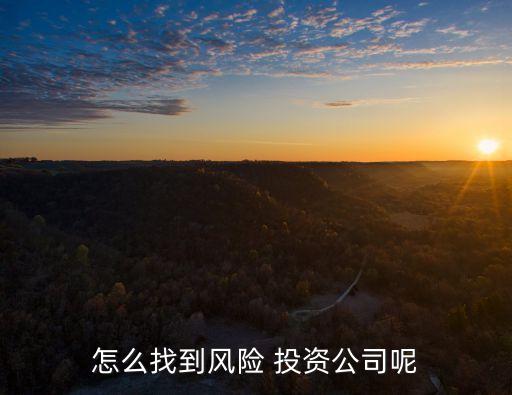 怎么找到風(fēng)險 投資公司呢