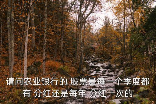 請問農(nóng)業(yè)銀行的 股票是每一個季度都有 分紅還是每年 分紅一次的