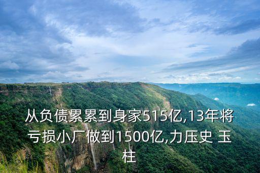 從負債累累到身家515億,13年將虧損小廠做到1500億,力壓史 玉柱