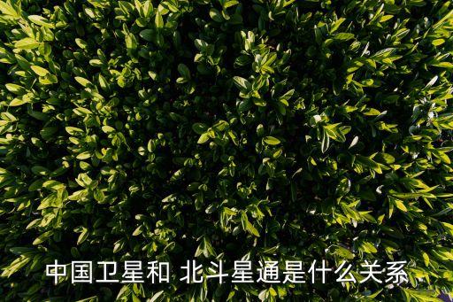 中國衛(wèi)星和 北斗星通是什么關系