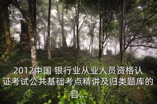 2012中國 銀行業(yè)從業(yè)人員資格認(rèn)證考試公共基礎(chǔ)考點(diǎn)精講及歸類題庫的目...