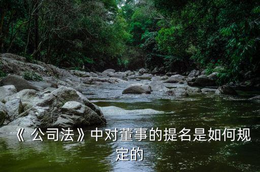 《 公司法》中對董事的提名是如何規(guī)定的