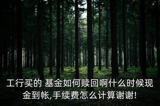 工行買的 基金如何贖回啊什么時候現(xiàn)金到帳,手續(xù)費(fèi)怎么計算謝謝!
