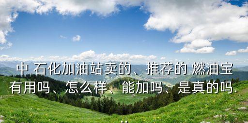 中 石化加油站賣的、推薦的 燃油寶有用嗎、怎么樣、能加嗎、是真的嗎...