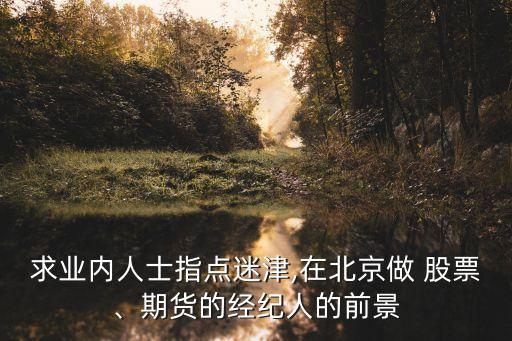 求業(yè)內(nèi)人士指點迷津,在北京做 股票、期貨的經(jīng)紀人的前景