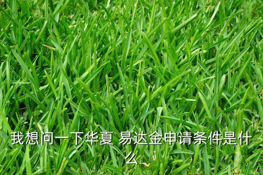 我想問一下華夏 易達(dá)金申請條件是什么