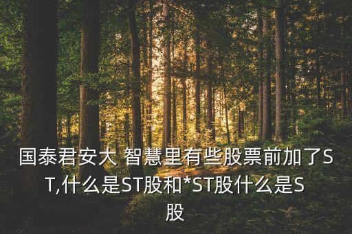 國泰君安大 智慧里有些股票前加了ST,什么是ST股和*ST股什么是S股