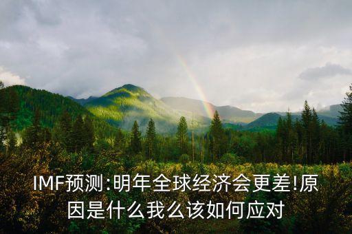 IMF預(yù)測:明年全球經(jīng)濟(jì)會(huì)更差!原因是什么我么該如何應(yīng)對