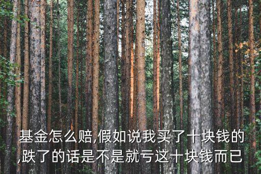  基金怎么賠,假如說我買了十塊錢的,跌了的話是不是就虧這十塊錢而已