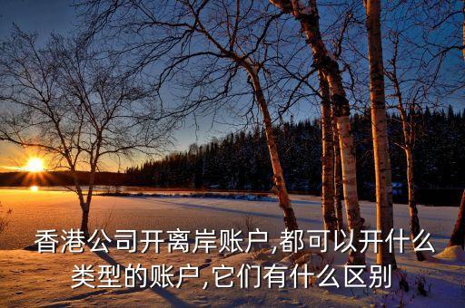  香港公司開(kāi)離岸賬戶,都可以開(kāi)什么類型的賬戶,它們有什么區(qū)別