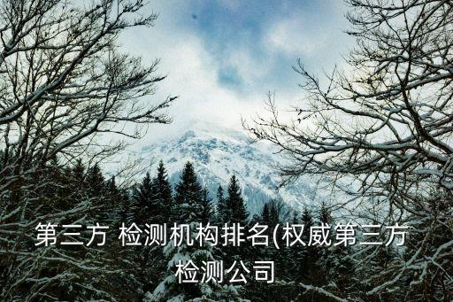 第三方 檢測機(jī)構(gòu)排名(權(quán)威第三方 檢測公司