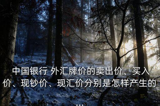  中國銀行 外匯牌價(jià)的賣出價(jià)、買入價(jià)、現(xiàn)鈔價(jià)、現(xiàn)匯價(jià)分別是怎樣產(chǎn)生的...