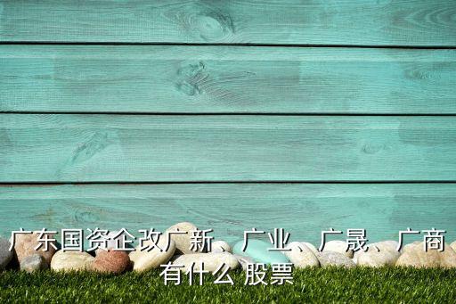 廣東國資企改廣新、廣業(yè)、廣晟、廣商有什么 股票