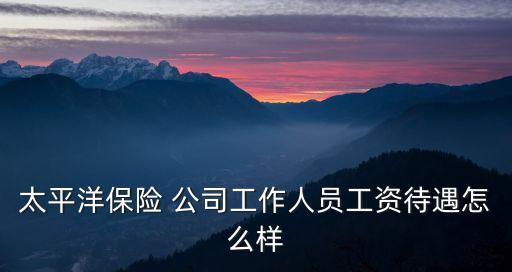 太平洋保險(xiǎn) 公司工作人員工資待遇怎么樣