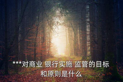 ***對(duì)商業(yè) 銀行實(shí)施 監(jiān)管的目標(biāo)和原則是什么