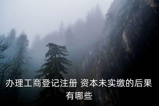 辦理工商登記注冊 資本未實繳的后果有哪些