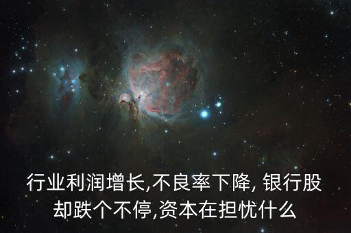 行業(yè)利潤(rùn)增長(zhǎng),不良率下降, 銀行股卻跌個(gè)不停,資本在擔(dān)憂什么