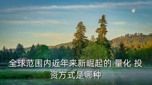 全球范圍內近年來新崛起的 量化 投資方式是哪種