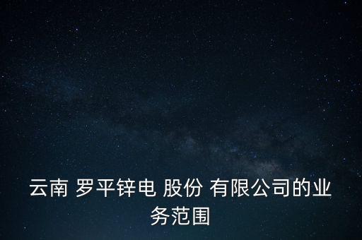 云南 羅平鋅電 股份 有限公司的業(yè)務(wù)范圍