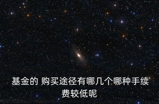  基金的 購買途徑有哪幾個(gè)哪種手續(xù)費(fèi)較低呢