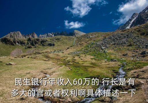  民生銀行年收入60萬的 行長是有多大的官或者權利啊具體描述一下