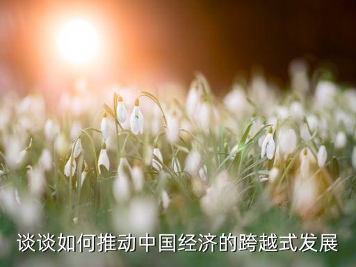談?wù)勅绾瓮苿又袊?jīng)濟(jì)的跨越式發(fā)展