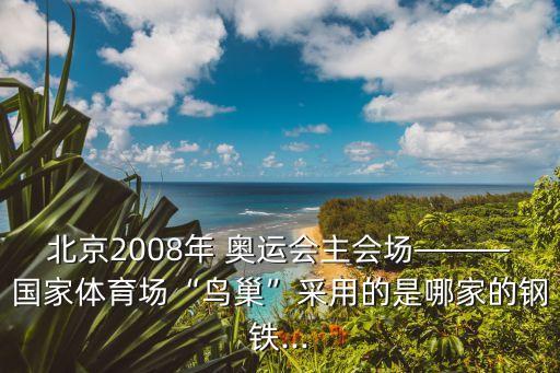 北京2008年 奧運(yùn)會(huì)主會(huì)場(chǎng)———國家體育場(chǎng)“鳥巢”采用的是哪家的鋼鐵...