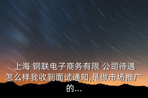  上海 鋼聯(lián)電子商務有限 公司待遇怎么樣我收到面試通知,是做市場推廣的...