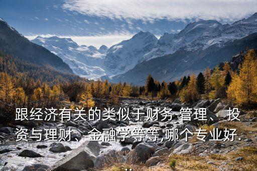 跟經(jīng)濟(jì)有關(guān)的類似于財(cái)務(wù) 管理、 投資與理財(cái)、金融學(xué)等等,哪個(gè)專業(yè)好...