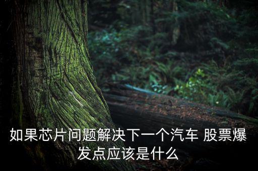 如果芯片問(wèn)題解決下一個(gè)汽車(chē) 股票爆發(fā)點(diǎn)應(yīng)該是什么