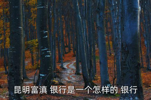昆明富滇 銀行是一個(gè)怎樣的 銀行