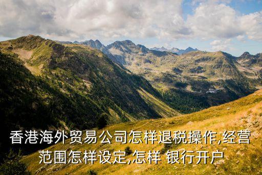 香港海外貿(mào)易公司怎樣退稅操作,經(jīng)營范圍怎樣設定,怎樣 銀行開戶